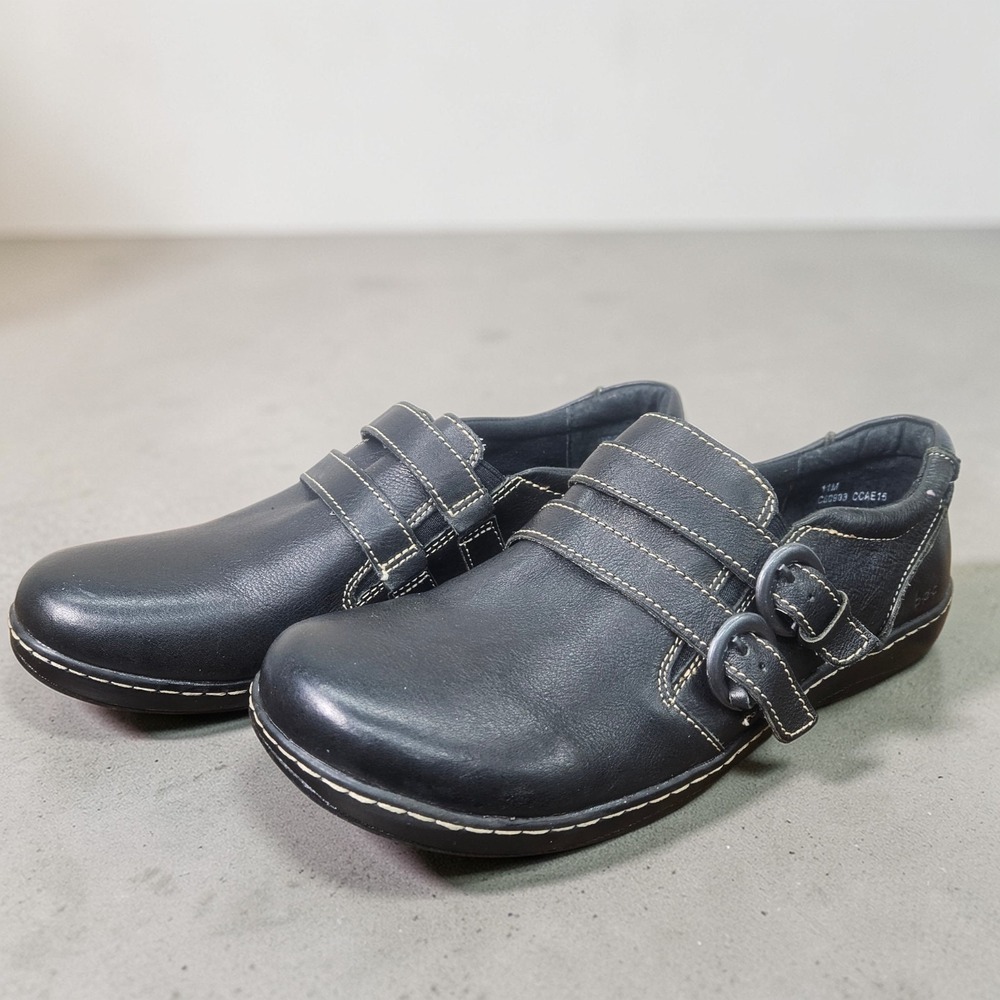 BOC Born Shoes Womens 11 M Erinoma Slip On‎ Black Leather Casual Comfort C80903